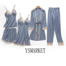 Load image into Gallery viewer, Summer Lace Five Piece Sleepwear
