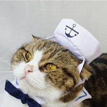 Load image into Gallery viewer, Funny Pet Cat Costumes Cat  Apparel Clothes For Halloween Christmas Cosplay Navy Sailor Costumes Jacket Cloak Dog Accessories
