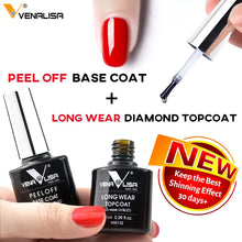 Load image into Gallery viewer, VENALISA New Arrival Long Wear Tempered Nowipe Top Coat Easy Peel Off Water Base Coat Basic Nail Gel Polish Enamel Varnish Gels

