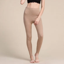 Load image into Gallery viewer, Women Leggings 80%Silk 15%Cashmere 5%Spandex Solid slim leggings Full length bottoming pants 2025 Fall Winter New Black Gray
