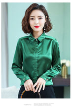 Load image into Gallery viewer, Elegant Satin Silk Office Blouse
