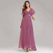 Load image into Gallery viewer, Evening Dresses XUCTHHC Elegant V-Neck Ruffles Chiffon Formal Evening Gown  Robe Vestidos De Fiesta Dress for Wedding Party
