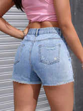 Load image into Gallery viewer, Raw Edge Denim Shorts
