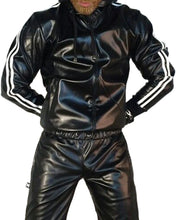 Load image into Gallery viewer, Men's PU Leather Hoodie Suit Casual Sportswear Hooded Jogging Suit Sportswear  Men Outfit Set  Juicy Tracksuit
