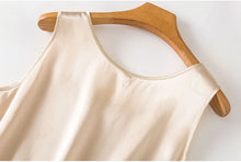 Load image into Gallery viewer, Tank Tops Women 100% Real Silk Blouse Sleeveless Shirts Satin Tunic Tops Summer Loose Casual Solid Plus Size S-XXL
