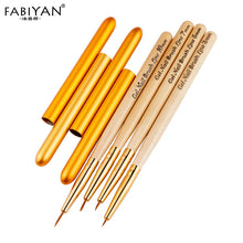 Load image into Gallery viewer, Nail Art Brush Painting Drawing Carving Pen Wooden Handle Round Manicure Tools Design Flower Acrylic Tips UV Gel Polish
