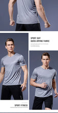 Load image into Gallery viewer, Men's Fitness Gym T Shirts 2020 Shirt Homme Running Men Designer Quick Dry T-Shirts Running Slim Fit Tops Tees Sport Muscle Tee
