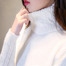 Load image into Gallery viewer, Cashmere Style Turtleneck Knit Pullover
