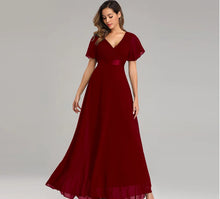 Load image into Gallery viewer, Evening Dresses XUCTHHC Elegant V-Neck Ruffles Chiffon Formal Evening Gown  Robe Vestidos De Fiesta Dress for Wedding Party
