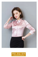 Load image into Gallery viewer, Elegant Satin Silk Office Blouse
