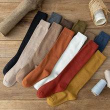 Load image into Gallery viewer, Solid Cotton Thigh High Socks
