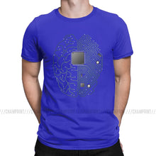 Load image into Gallery viewer, Men T-Shirts The Brain Electronic Circuit Board Novelty Tees Computer Chip Engineers Developer Geek T Shirts Original Clothing
