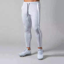 Load image into Gallery viewer, Mens Joggers Side Stripe Sweatpants Man Gym Workout Fitness Cotton Trousers Male Casual Fashion Skinny Track Zipper Design Pants
