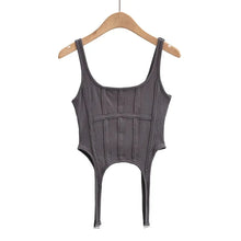 Load image into Gallery viewer, Summer Women Tube Top Corset For Girls Ribbed Sleeveless White Black Gray Blue Y2k Solid Basic Crop Tank Top Camis Fairy Grunge
