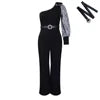 Load image into Gallery viewer, Diagonal Shoulder Wide Leg Jumpsuit
