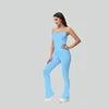 Load image into Gallery viewer, Flared V Back Yoga Jumpsuit
