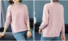 Load image into Gallery viewer, Pink Turtleneck Winter Knit Pullover

