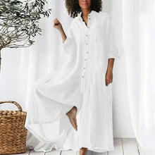 Load image into Gallery viewer, New 2025 Pure Color Casual Cotton Linen Loose Wide Leg Pants Long Shirt Jumpsuit Women's Fashion Plus Size Comfortable Trousers
