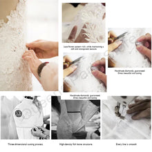 Load image into Gallery viewer, Elegant Feathered Mermaid Wedding Gown

