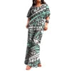 Load image into Gallery viewer, Low Price Custom Polynesian Tribal Print Dress Womens Crew Neck Half Sleeve Corset Rompers Hawaiian Design Side Pocket Jumpsuits
