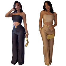 Load image into Gallery viewer, 2025 Solid Women Jumpsuits for Autumn Winter Sleeveless Slash Neck Loose Fashion Streetwear Overalls Wide Leg Pants Trousers
