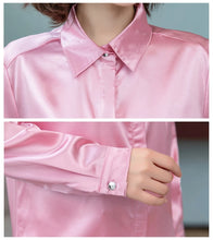 Load image into Gallery viewer, Elegant Satin Silk Office Blouse
