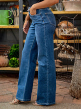 Load image into Gallery viewer, High Quality Vintage Women's Straight Denim Pants Slight Stretchy Pockets Wide Leg Trousers High Waist Loose Lady Long Jeans
