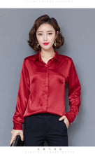 Load image into Gallery viewer, Elegant Satin Silk Office Blouse
