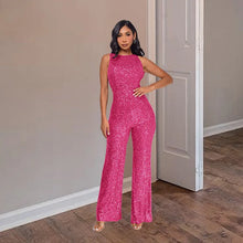 Load image into Gallery viewer, Elegant High-Waisted Sequin Jumpsuit
