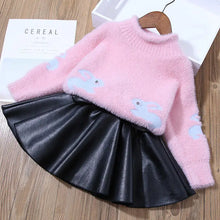 Load image into Gallery viewer, Girls' Skirts Leather Skirts Autumn And Winter Children's Outer Short Skirts Pleated Skirts Winter 2023 New Pu Skirts
