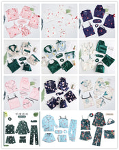 Load image into Gallery viewer, Satin Lace Five Piece Pajamas
