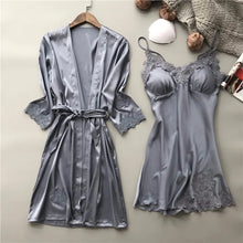 Load image into Gallery viewer, Silk Satin Two Piece Pajamas
