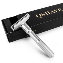 Load image into Gallery viewer, QSHAVE Adjustable Safety Razor Double Edge Classic Mens Shaving Mild to Aggressive 1-6 File Hair Removal Shaver it with 5 Blades
