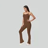 Load image into Gallery viewer, Flared V Back Yoga Jumpsuit
