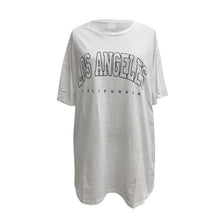 Load image into Gallery viewer, Fashion Women's T-shirts LOS ANGELES Letter Prints T Shirt Women 2021 O-Neck Oversized Loose Short Sleeve Summer Tops Streetwear
