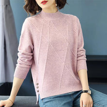 Load image into Gallery viewer, Pink Turtleneck Winter Knit Pullover
