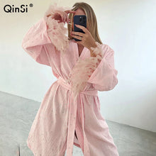 Load image into Gallery viewer, Elegant Cotton Kimono Night Robe
