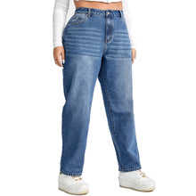 Load image into Gallery viewer, Washed Straight Denim Jeans

