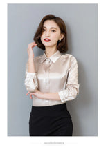 Load image into Gallery viewer, Elegant Satin Silk Office Blouse

