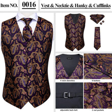 Load image into Gallery viewer, Men’s Silk Jacquard Suit Vest Set
