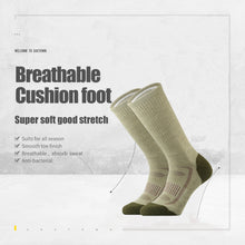 Load image into Gallery viewer, 3 Pack Men's Merino Wool Cushion Crew Socks for Outdoor Hiking Hike Trail Performance Moisture Wicking Lightweight All Seasons
