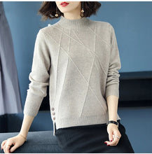 Load image into Gallery viewer, Pink Turtleneck Winter Knit Pullover
