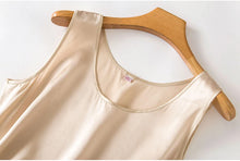 Load image into Gallery viewer, Tank Tops Women 100% Real Silk Blouse Sleeveless Shirts Satin Tunic Tops Summer Loose Casual Solid Plus Size S-XXL
