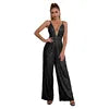 Load image into Gallery viewer, 2024 European and American Deep V French Backless Sequin Wholesale Women's Fashion Spice Sleeveless Halter Jumpsuit
