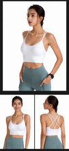 Load image into Gallery viewer, Sports Bra Womens Cross Back Sport Bras Padded Strappy Cross Cropped Bras Yoga Crop Top Workout Fitness Bras Bralette

