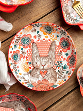 Load image into Gallery viewer, 1pc/cute rabbit hand-painted bowl and plate underglaze ceramic household soup bowl commercial hotel noodle bowl fruit salad bowl
