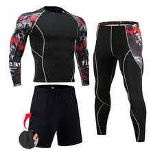 Load image into Gallery viewer, Men's Compression Sportswear Suits Gym Tights Training Clothes Workout Jogging Sports Set Running Rashguard Tracksuit For Men

