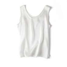 Load image into Gallery viewer, Tank Tops Women 100% Real Silk Blouse Sleeveless Shirts Satin Tunic Tops Summer Loose Casual Solid Plus Size S-XXL
