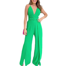 Load image into Gallery viewer, Women Spring Plus Size Trend Africa Wide Leg Pants Bodysuit Stitching Solid Casual Wide Leg Size Jumpsuit
