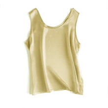 Load image into Gallery viewer, Tank Tops Women 100% Real Silk Blouse Sleeveless Shirts Satin Tunic Tops Summer Loose Casual Solid Plus Size S-XXL
